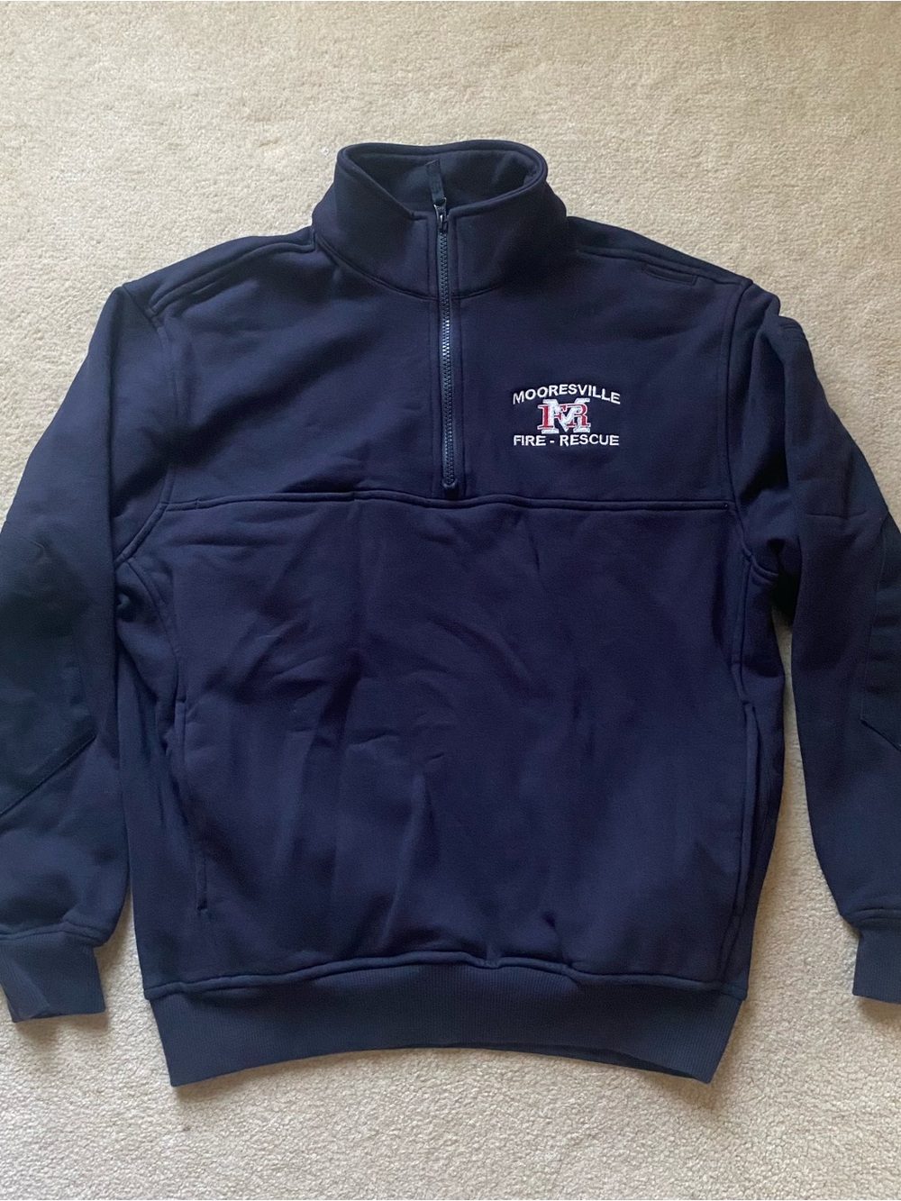 5.11 Tactical Sweatshirt Mens Medium Blue Quarter Zip Pullover Mooresville Fire